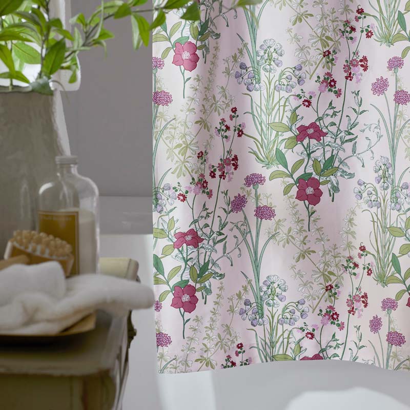 Bloom Meadow Classic Smooth Sateen Shower Curtain - Blush