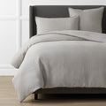 Premium Breathable Washed Linen Solid Duvet Cover - Light Gray, Twin/Twin XL