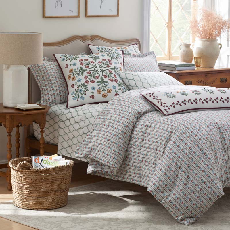 Delphine Classic Cool Cotton Percale Sham - Ivory Multi, Standard