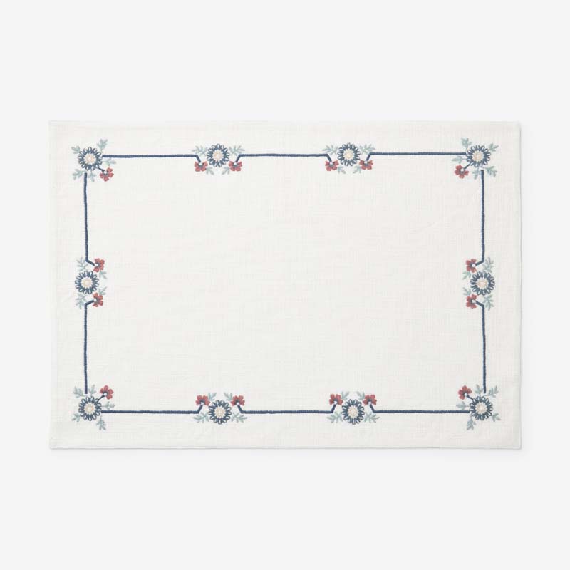 Floral Placemats, Set of 4 - Floral Border