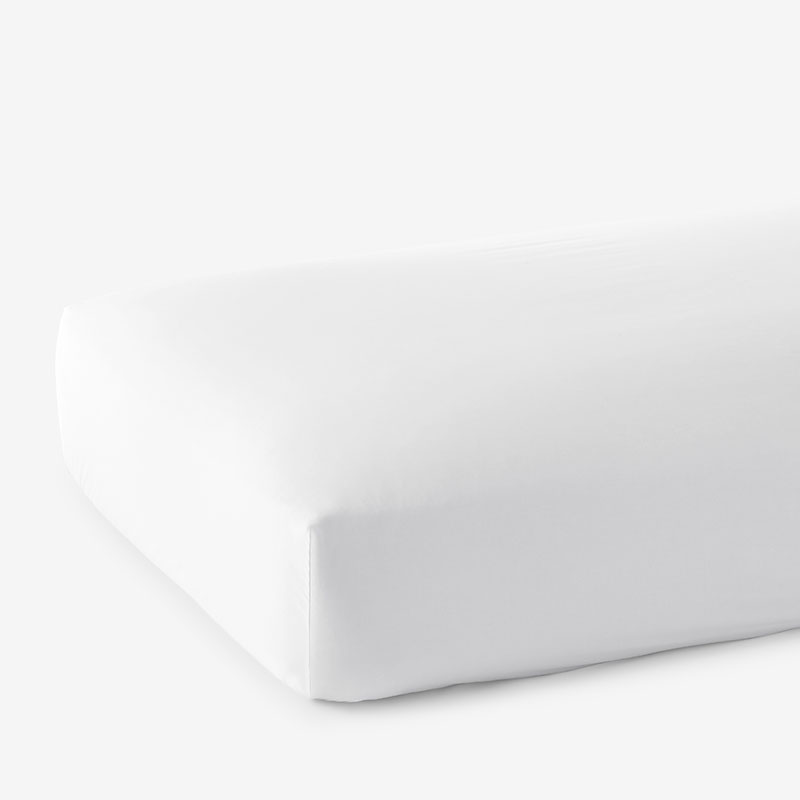 Premium Smooth Supima® Cotton Wrinkle-Free Sateen Fitted Bed Sheet - White, King