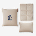Premium Travel Pillow Throw Set - Feather Tan