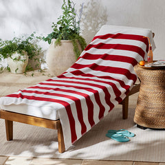 Classic Cabana Stripe Beach Towel - Red