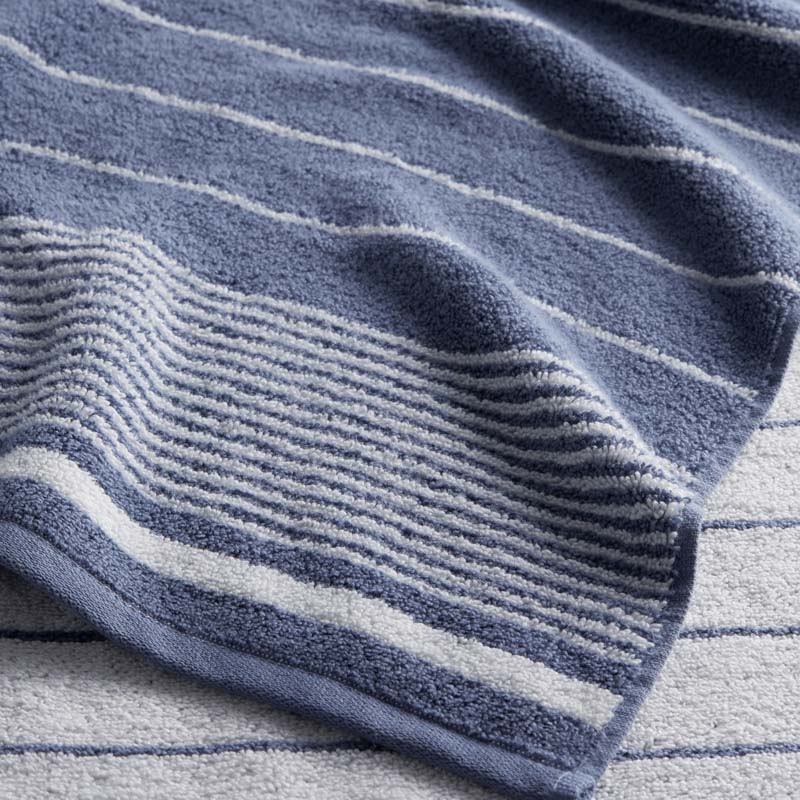 Plush Spa Stripe Hand Towel - Light Indigo