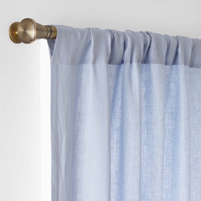 Linen Blackout Window Curtain - Ice Blue, 84 in.