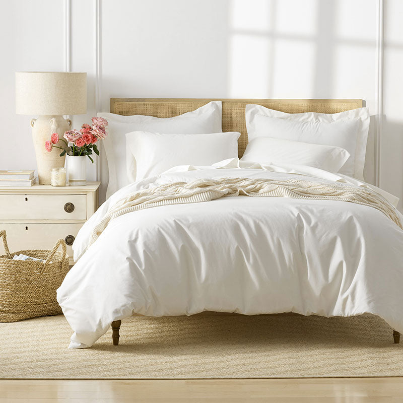 Premium Cool Supima® Cotton Percale Deep Pocket Fitted Bed Sheet - Cream, King