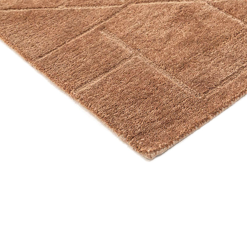 Relief Hand Tufted Wool Rug -  Rust, 5' x 8'