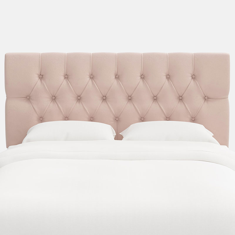 Park Tufted Velvet Headboard - Blush, King