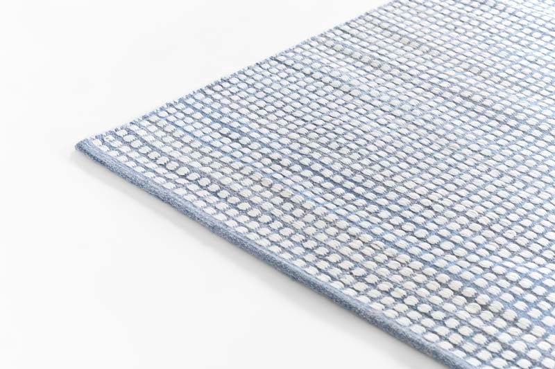 Handwoven Mini Checkered Performance Rug - Blue, 2' 3" x 8' Runner