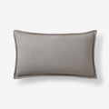 Linen Decorative Lumbar Pillow Cover - Gray, 12 in. x 21 in.