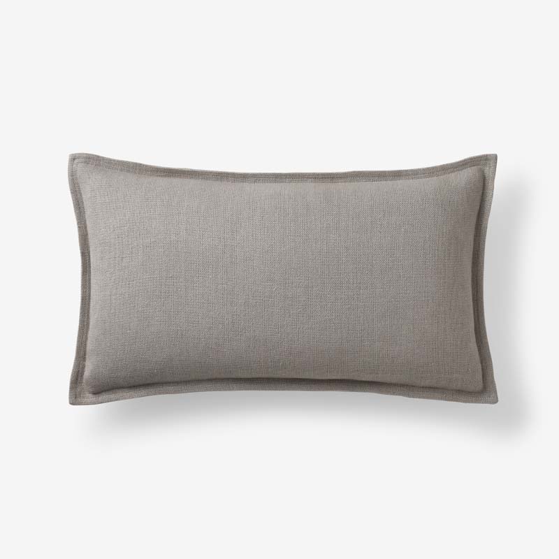 Linen Decorative Lumbar Pillow Cover - Gray, 12 in. x 21 in.