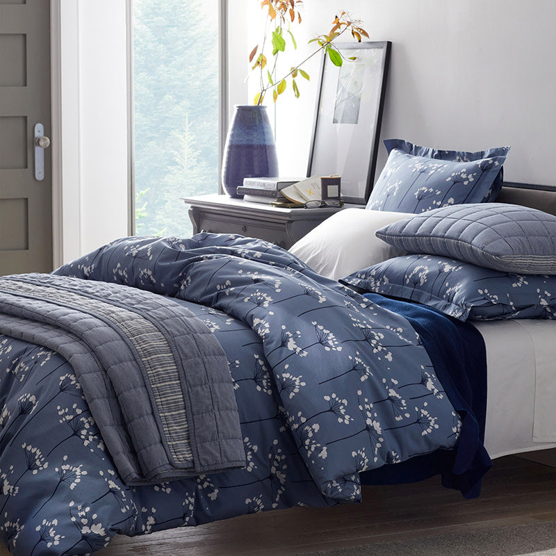 Classic All Season Breathable Cotton Knit Blanket - Navy, Full/Queen
