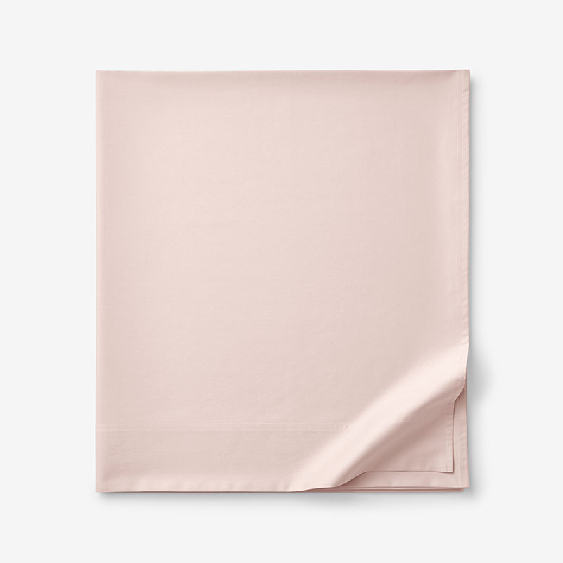 Classic Smooth Sateen Solid Flat Bed Sheet - Blush, Full