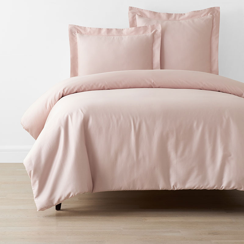 Classic Smooth Sateen Solid Duvet Cover - Blush, Full/Queen