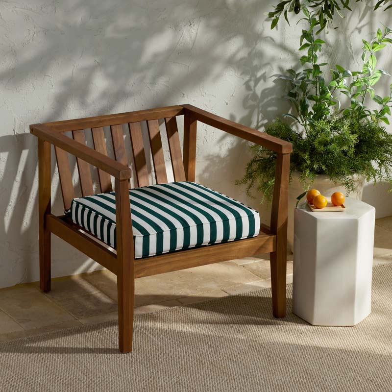 Replacement Boxed Edge Chair Cushion - Mason Stripe, 16 in. x 15 in.