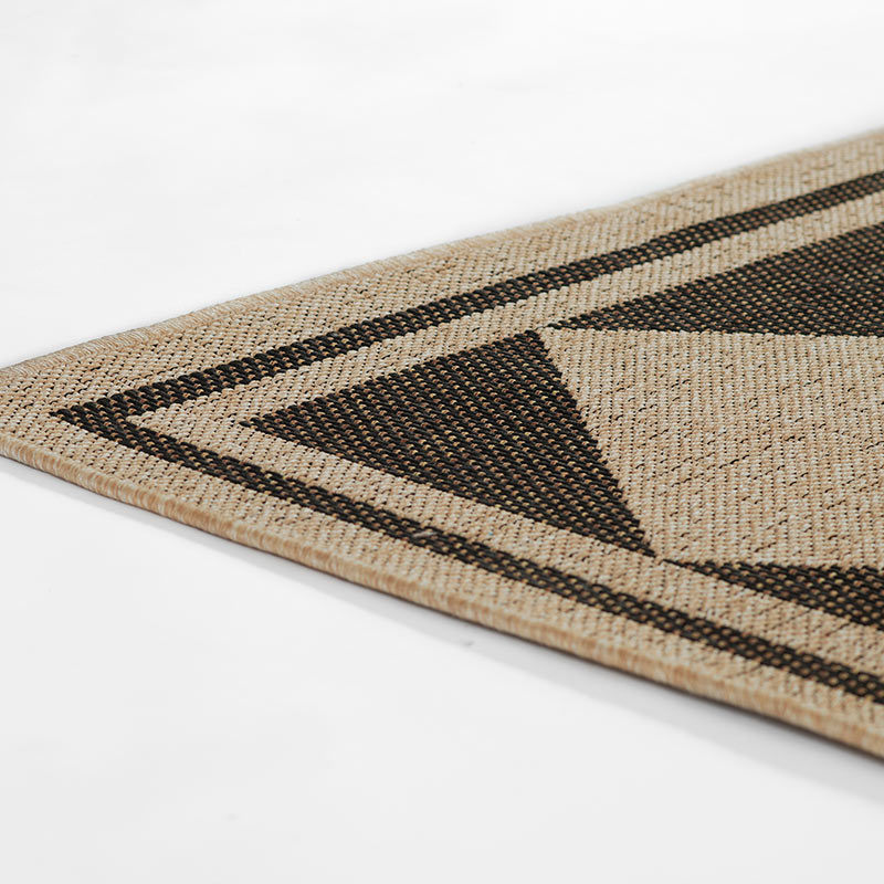 Diamond Checkered Outdoor Rug -  Black, 5' 3" x 7'