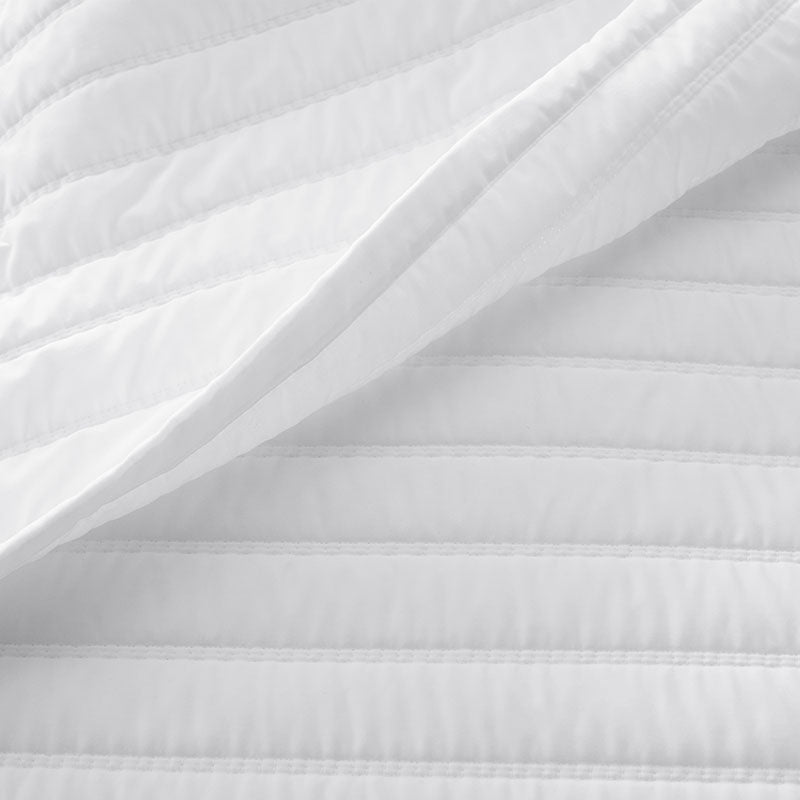 Premium Smooth Wrinkle-Free Sateen Quilted Coverlet - White, Twin/Twin XL