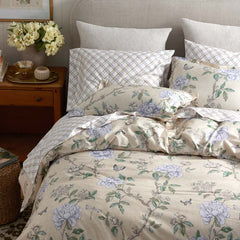 Peony Garden Premium Smooth Wrinkle-Free Sateen Comforter - Beige Tan, Twin/Twin XL