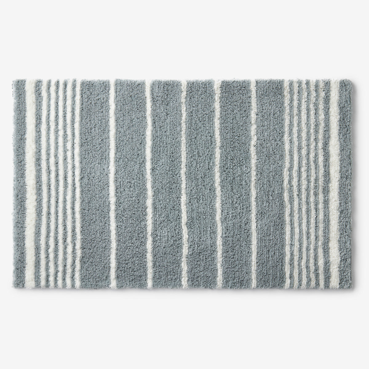 Plush Spa Stripe Bath Rug - Dark Seaspray, 24 in. x 40 in.