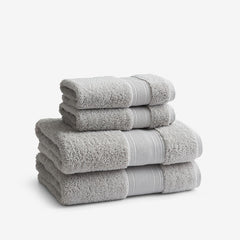 Regal Egyptian Cotton 4-Piece Bath & Hand Towel Set - Light Gray