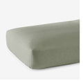 Premium Breathable Washed Linen Solid Fitted Bed Sheet - Moss Green, King