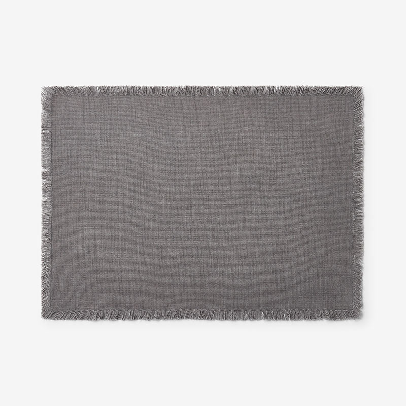Solid Fringe Placemats, Set of 4 - Stone