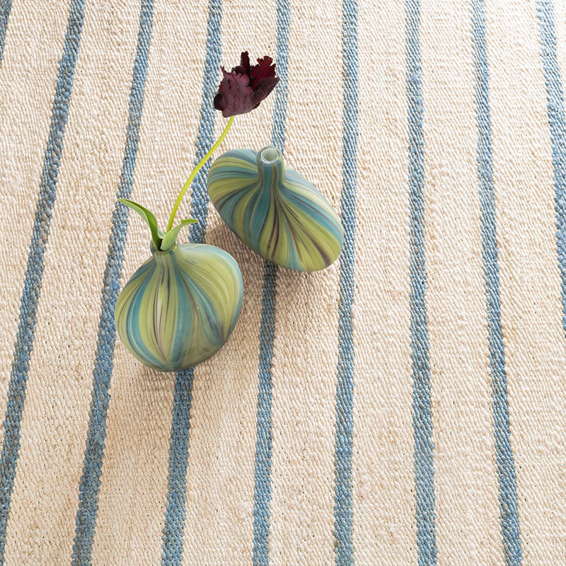 Moana Stripe Handwoven Jute Rug - Blue, 3' x 5'