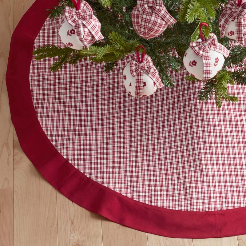 Flower Holiday Reversible Tree Skirt - Red, 50 in. x 50 in.