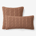 Chunky Cable Knit Decorative Pillow Cover - Caramel