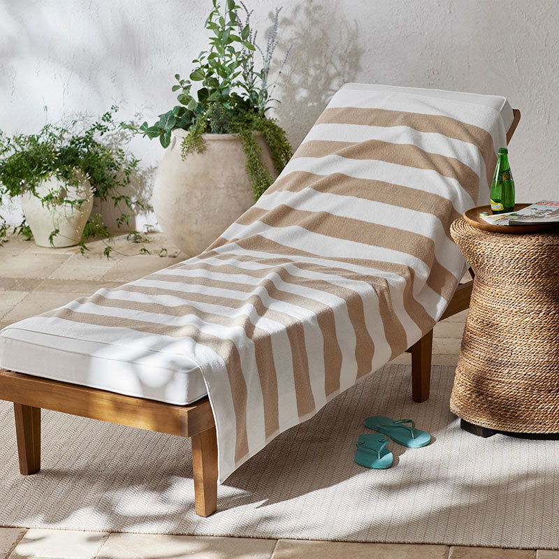 Classic Cabana Stripe Beach Towel - Taupe