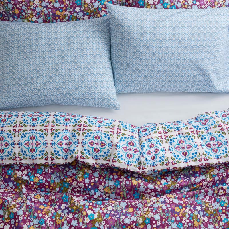 Idril Classic Cool Cotton Percale Pillowcase Set - Geo, Standard