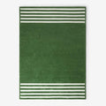 Chenille Border Stripe Handwoven Reversible Rug - Moss Green, 5' x 7'