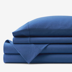 T-Shirt Soft Jersey Knit Bed Sheet Set - Smoke Blue, Full
