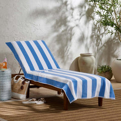 Classic Cabana Stripe Lounge Chair Cover - Blue