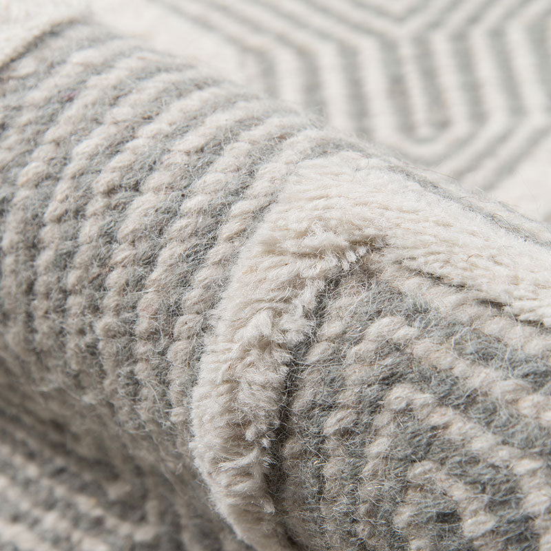 Arrow Stripe Handwoven Wool Rug - Gray, 8' x 10'