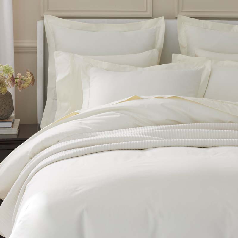 Luxe Smooth Egyptian Cotton Sateen Fitted Bed Sheet - Cream, Cal. King