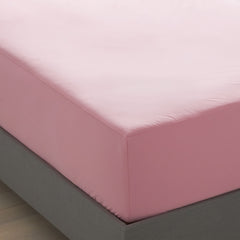 T-Shirt Soft Jersey Knit Waterproof Fitted Bed Sheet - Pink, Queen