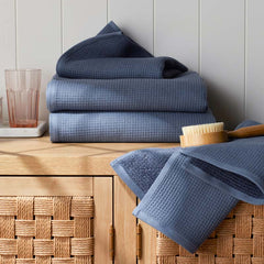 Waffle Hand Towel - Denim Blue