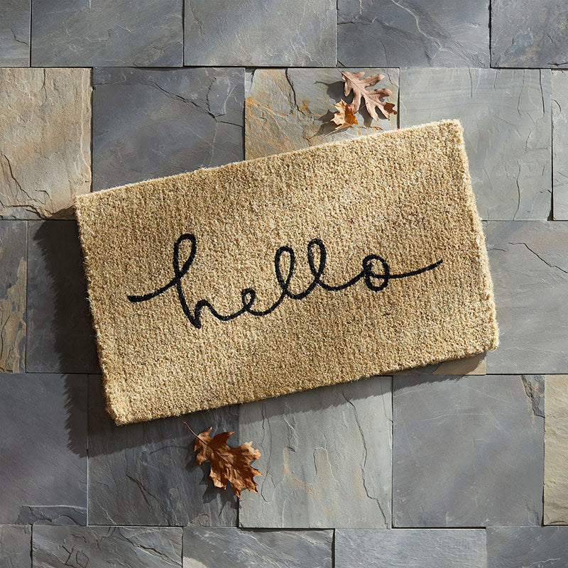 Hello Coir Doormat - Natural, 24 in. x 36 in.