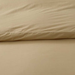 Solid Garment Washed Cotton Percale Fitted Bed Sheet - Wheat, Queen