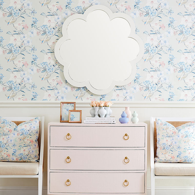 Caitlin Wilson Poppy Scalloped Mirror - White