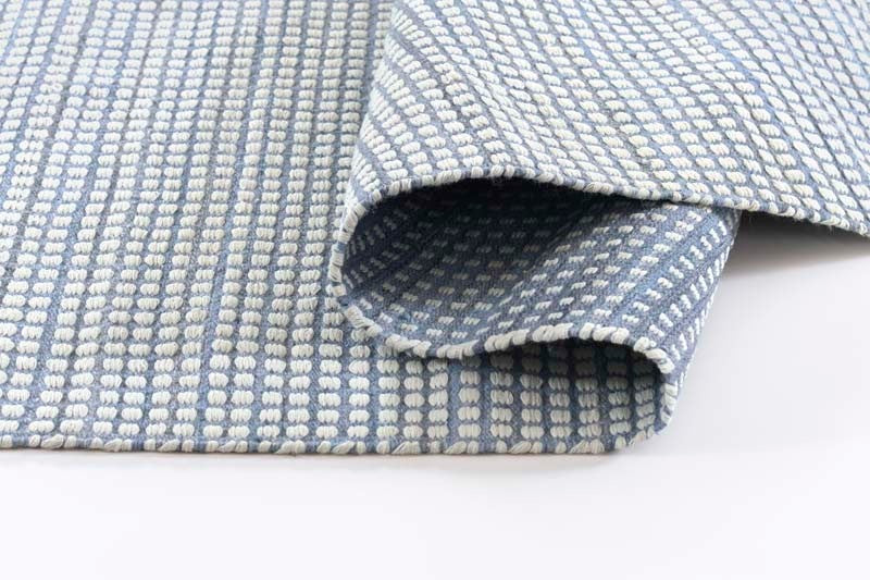 Handwoven Mini Checkered Performance Rug - Blue, 5' x 8'