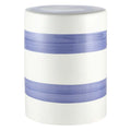 Ceramic Stripe Side Table - White