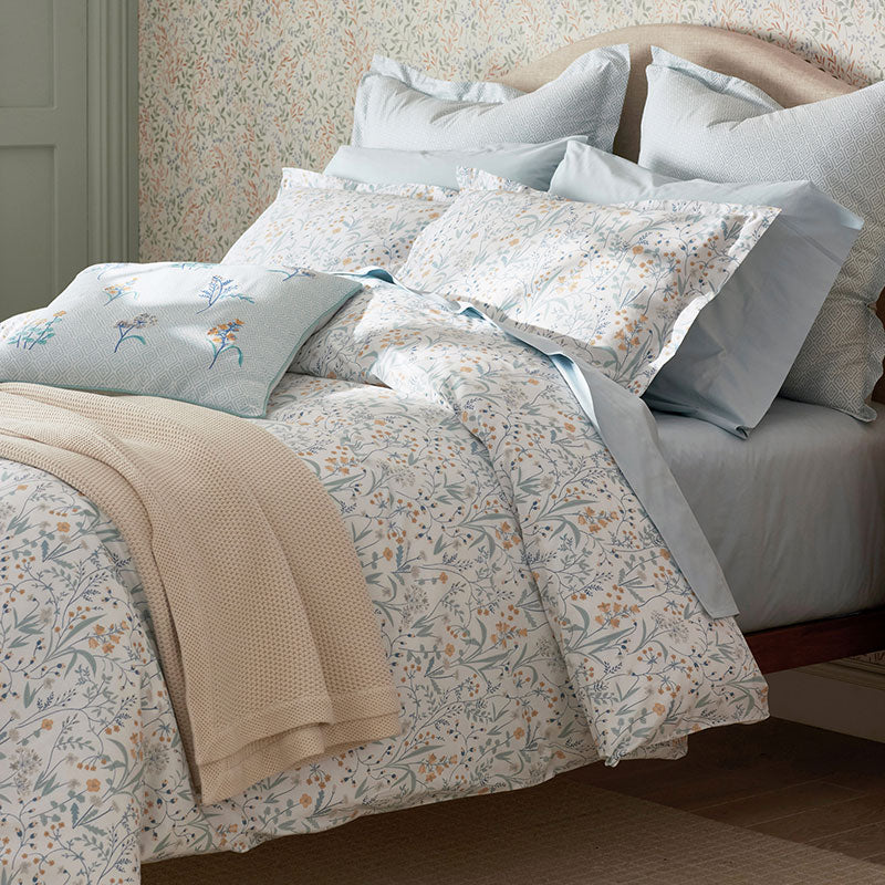 Clemencia Classic Cool Cotton Percale Sham - Mini Floral Pale Blue, Standard