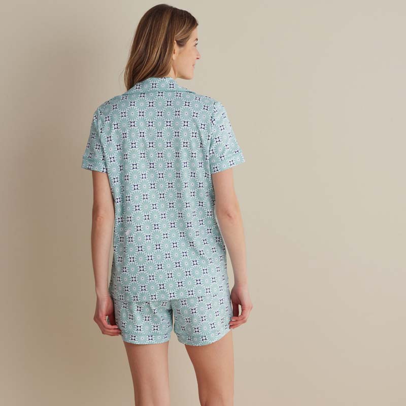 Printed Peruvian Cotton Women's Shorts Set - Cool Daisy, M