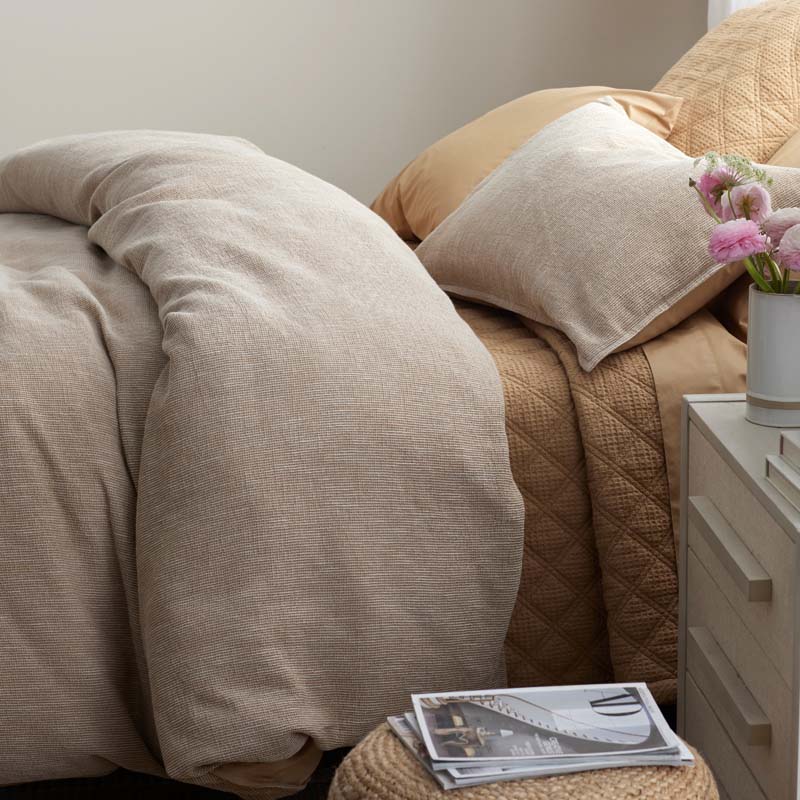 Mini Waffle Duvet Cover - Wheat, Full/Queen