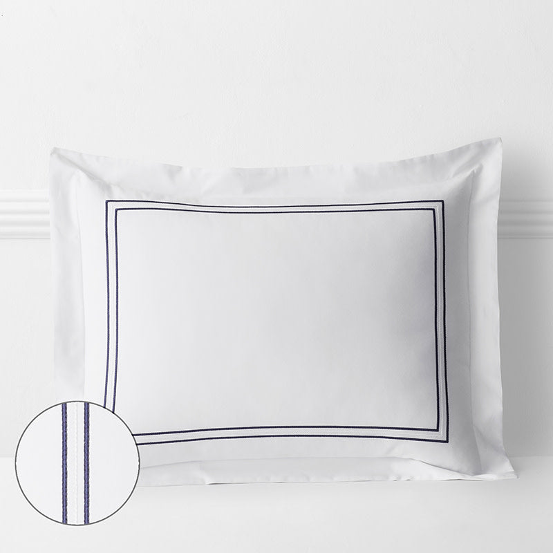 Dorset Stripe Luxe Smooth Egyptian Cotton Sateen Sham - Blue, Standard
