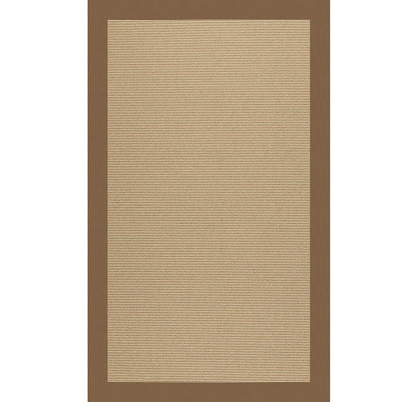 Sunbrella Narrow Stripe Bordered Indoor/Outdoor Rug -  Cocoa, 2' x 3'