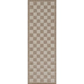 Checkered Outdoor Rug -  Gray, 8' Runner