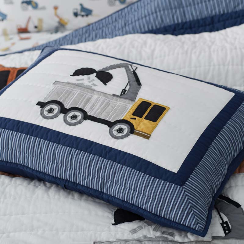 Construction Builders Quilt - Blue Multi, Full/Queen